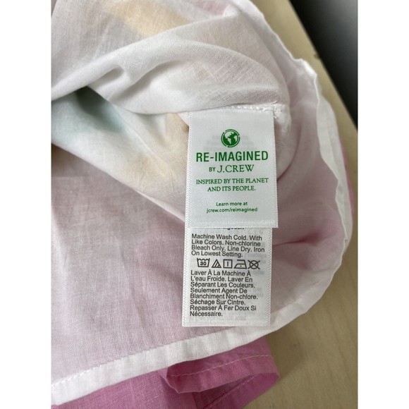 J.Crew Maxi Collared Shirt Dress Women Size 4 Turquoise White Stripe Midi Cotton - Picture 11 of 12